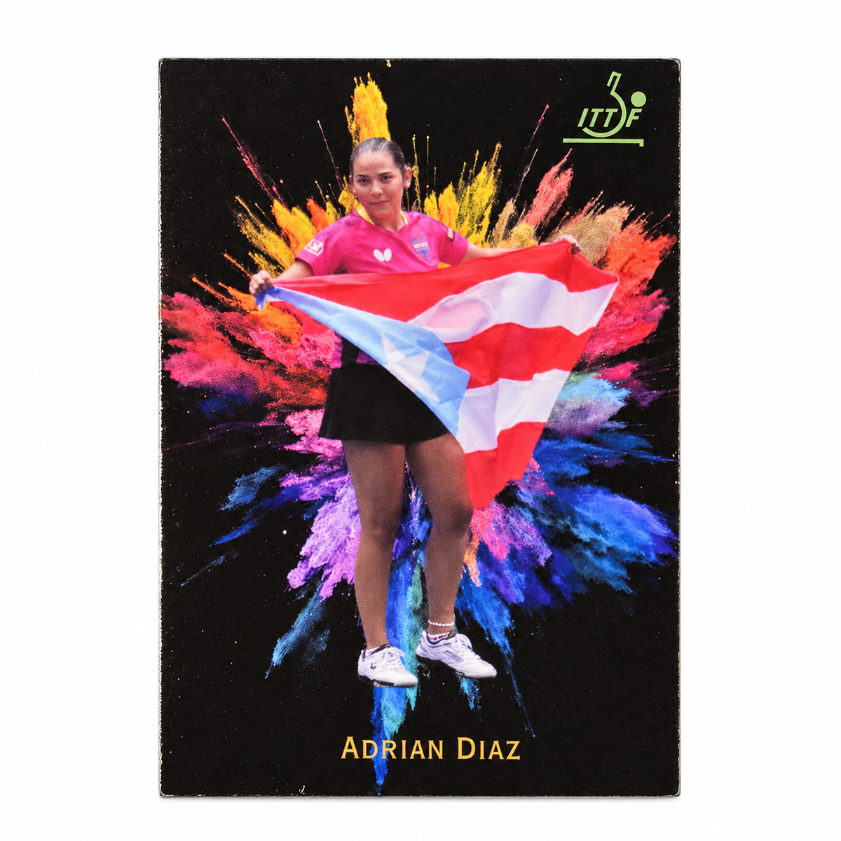 ADRIANA DIAZ TRADING CARD /  TARJETA COLECCIONABLE ADRIANA DIAZ - TENNIS DE MESA