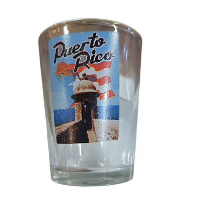 SHOT GLASS GARITA BANDERA & COQUI DE PUERTO RICO