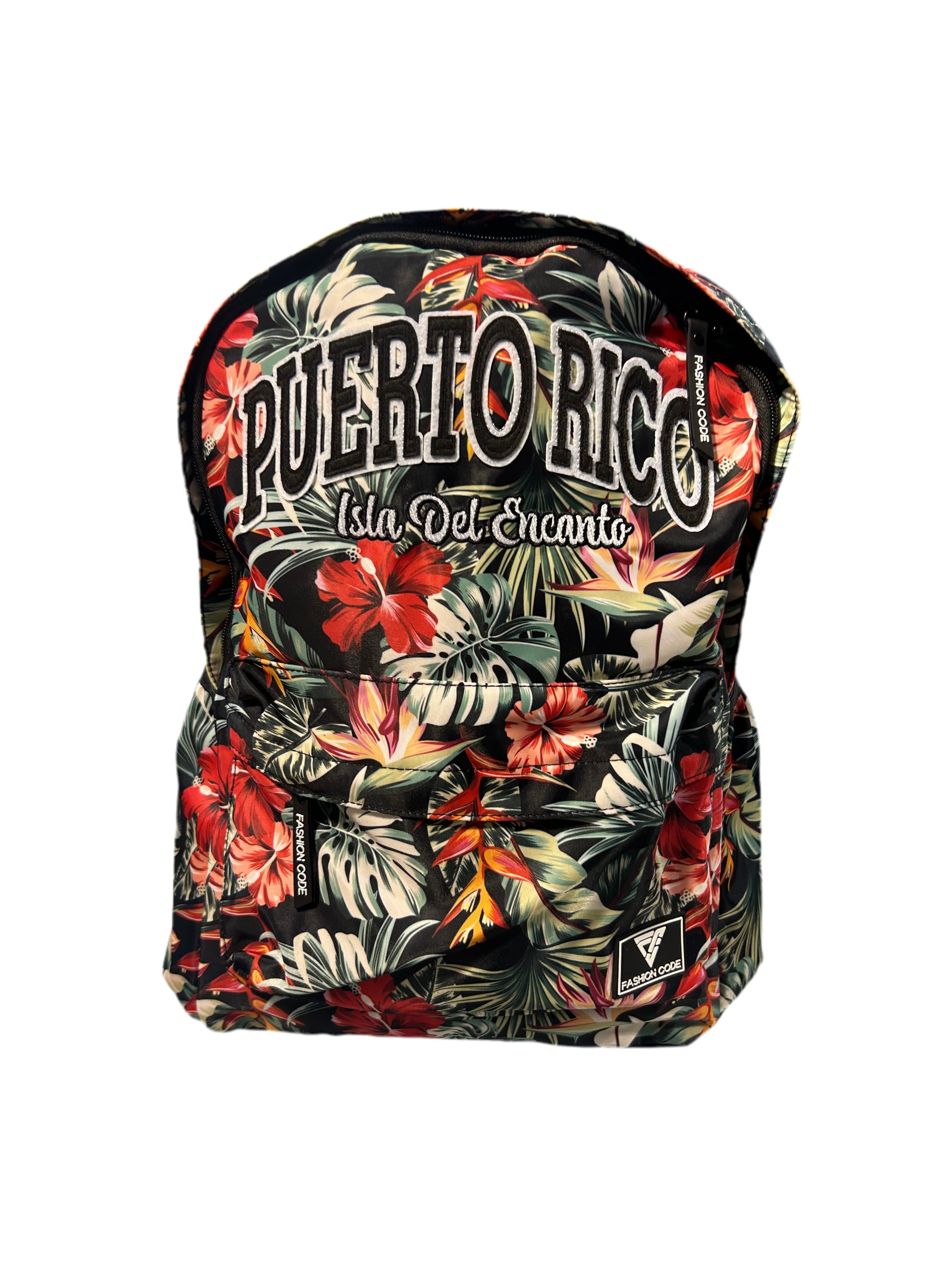 16” PUERTO RICO FLOWER DESIGN BACK PACK