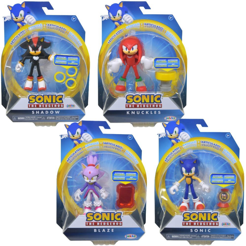 Figuras articuladas de Sonic de 4" con accesorio en blíster - Ola 14