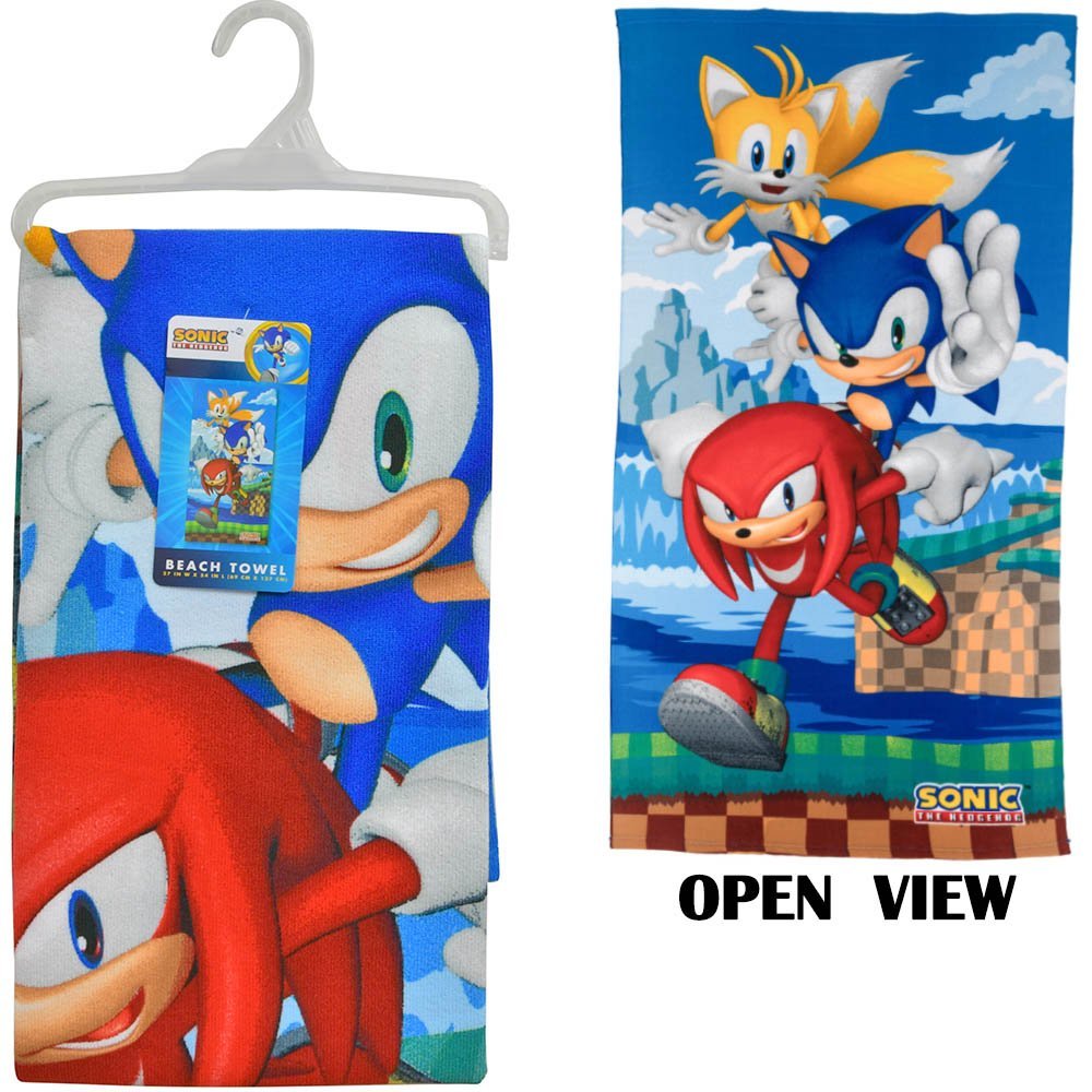 Sonic Microfiber Beach Towel 28x54" on Hanger with Hangtag