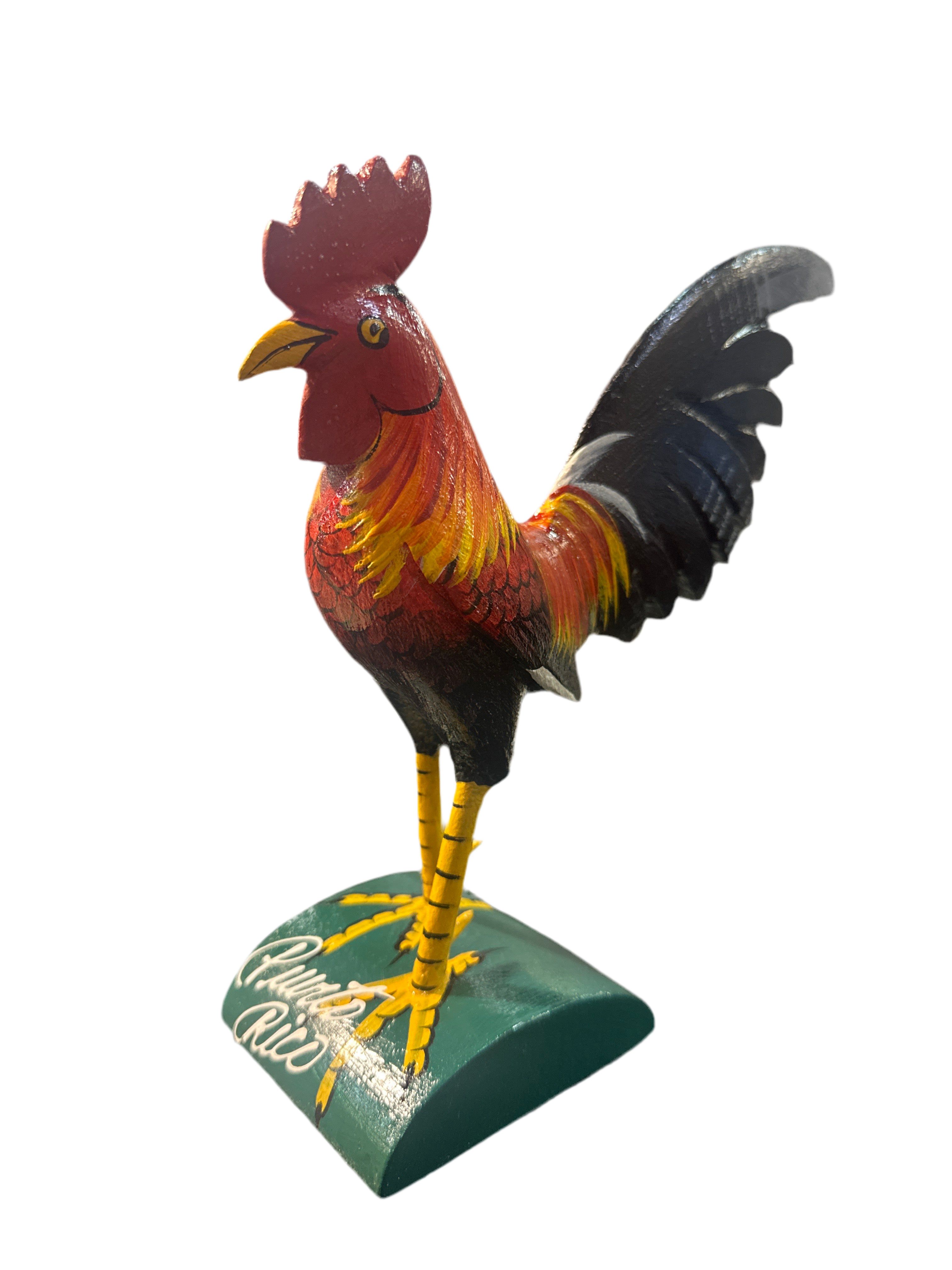FIGURA DE GALLO EN MADERA - PUERTO RICO.