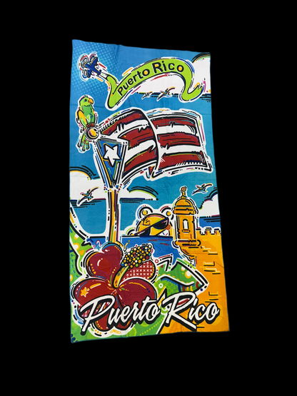 PUERTO RICO BEACH TOWEL POP COLORS ART