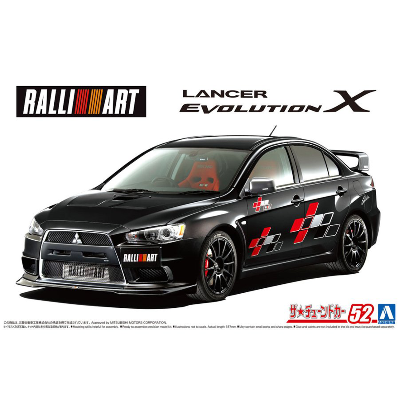 1/24 MITSUBISHI LANCER EVOLUTION X RALLI ART CZ4A PLASTIC MODEL KIT - AOSHIMA
