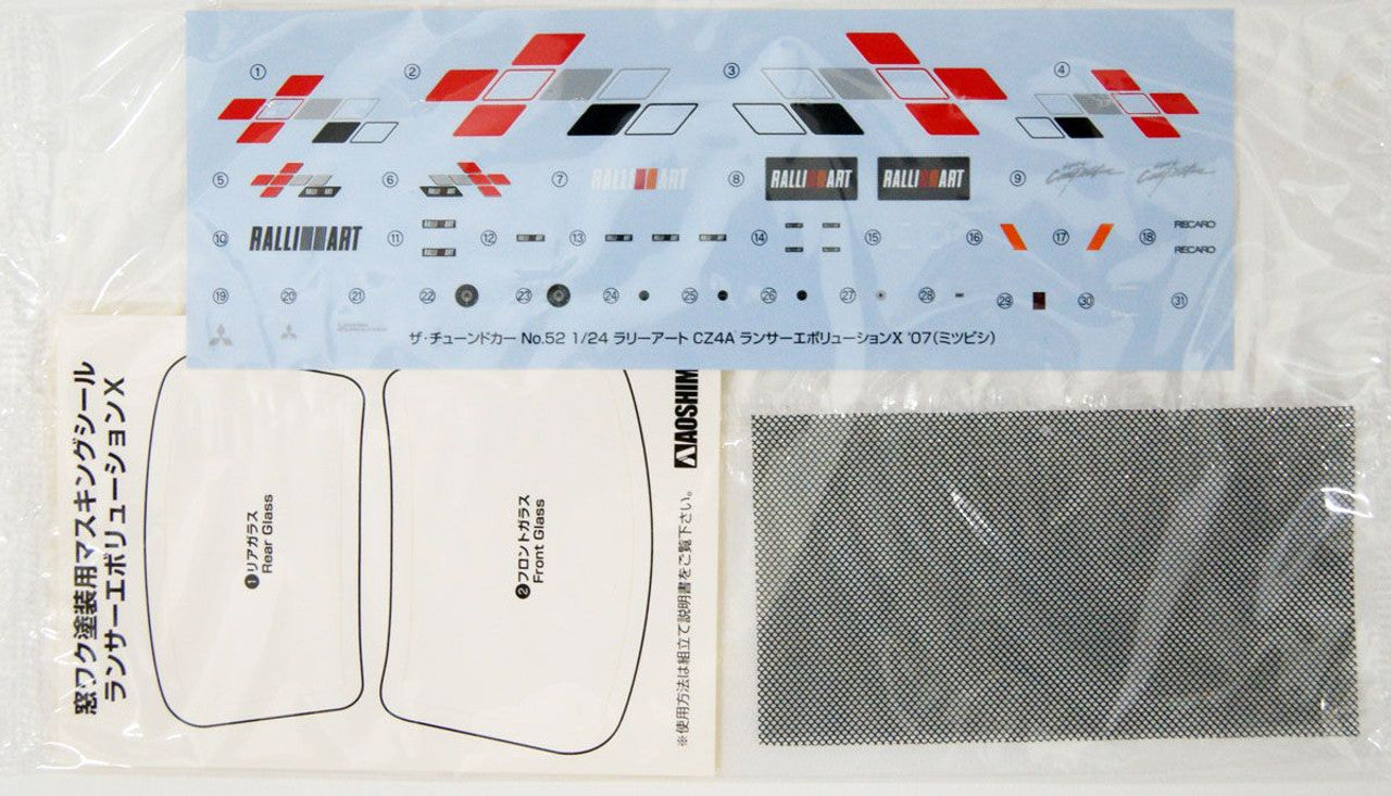1/24 MITSUBISHI LANCER EVOLUTION X RALLI ART CZ4A PLASTIC MODEL KIT - AOSHIMA