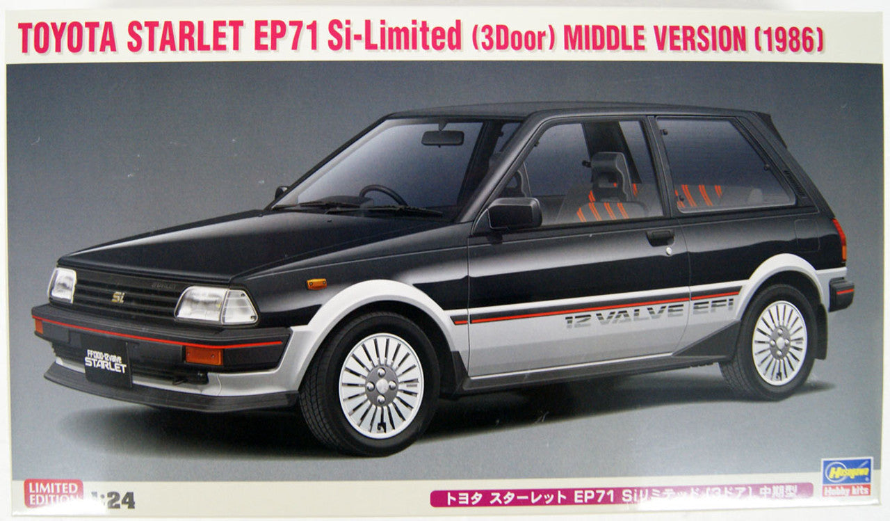 1/24 TOYOTA STARLET EP71 SI  (3-DOOR) PLASTIC MODEL KIT