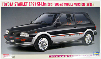 1/24 TOYOTA STARLET EP71 SI  (3-DOOR) PLASTIC MODEL KIT