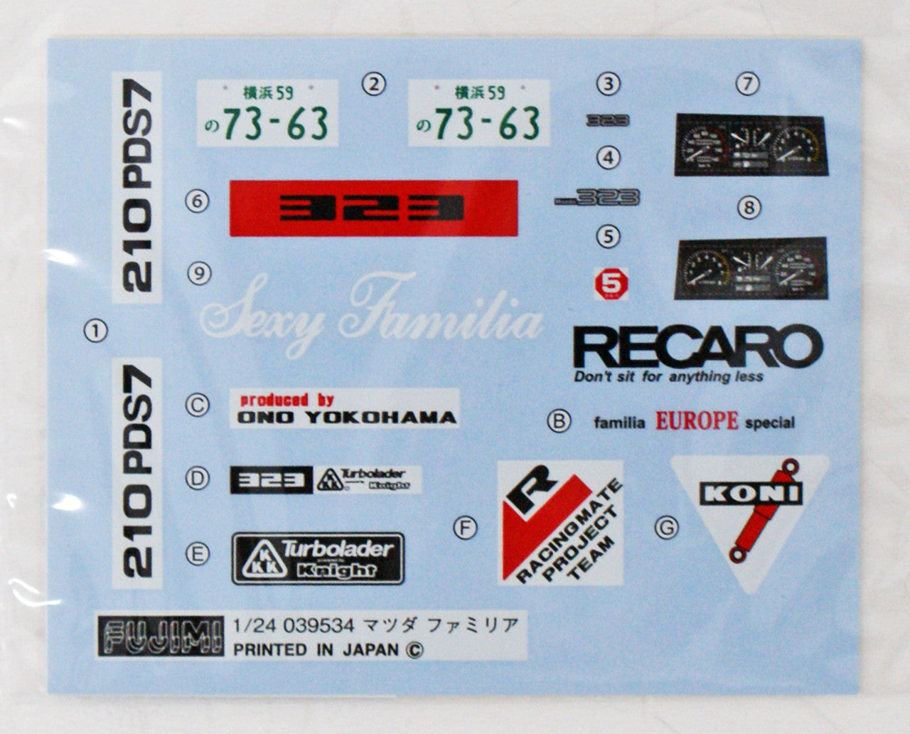 1/24 MAZDA FAMILIA XG / 323 PLASTIC MODEL KIT