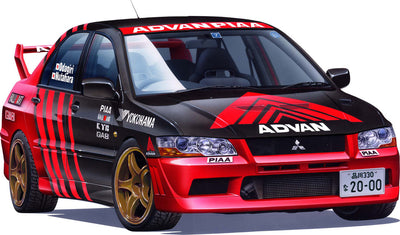 1/24 MITSUBISHI LANCER EVOLUTION VII ADVAN PIAA PLASTIC MODEL KIT - FUJIMI