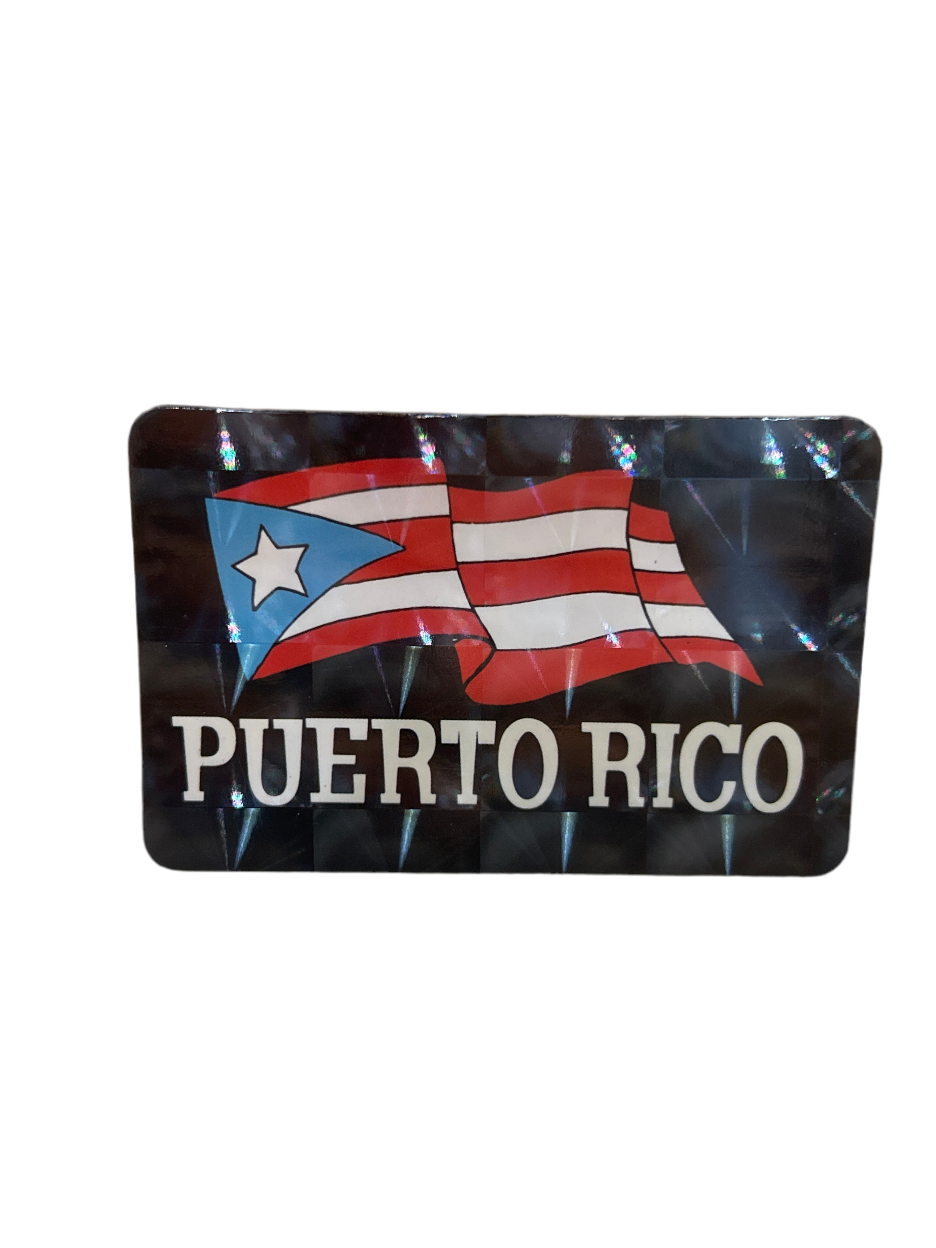 PUERTO RICO FLAG MAGNET/BLACK BACKGROUND - MAGNETO CON LA BANDERA DE PUERTO RICO EN FONDO NEGRO