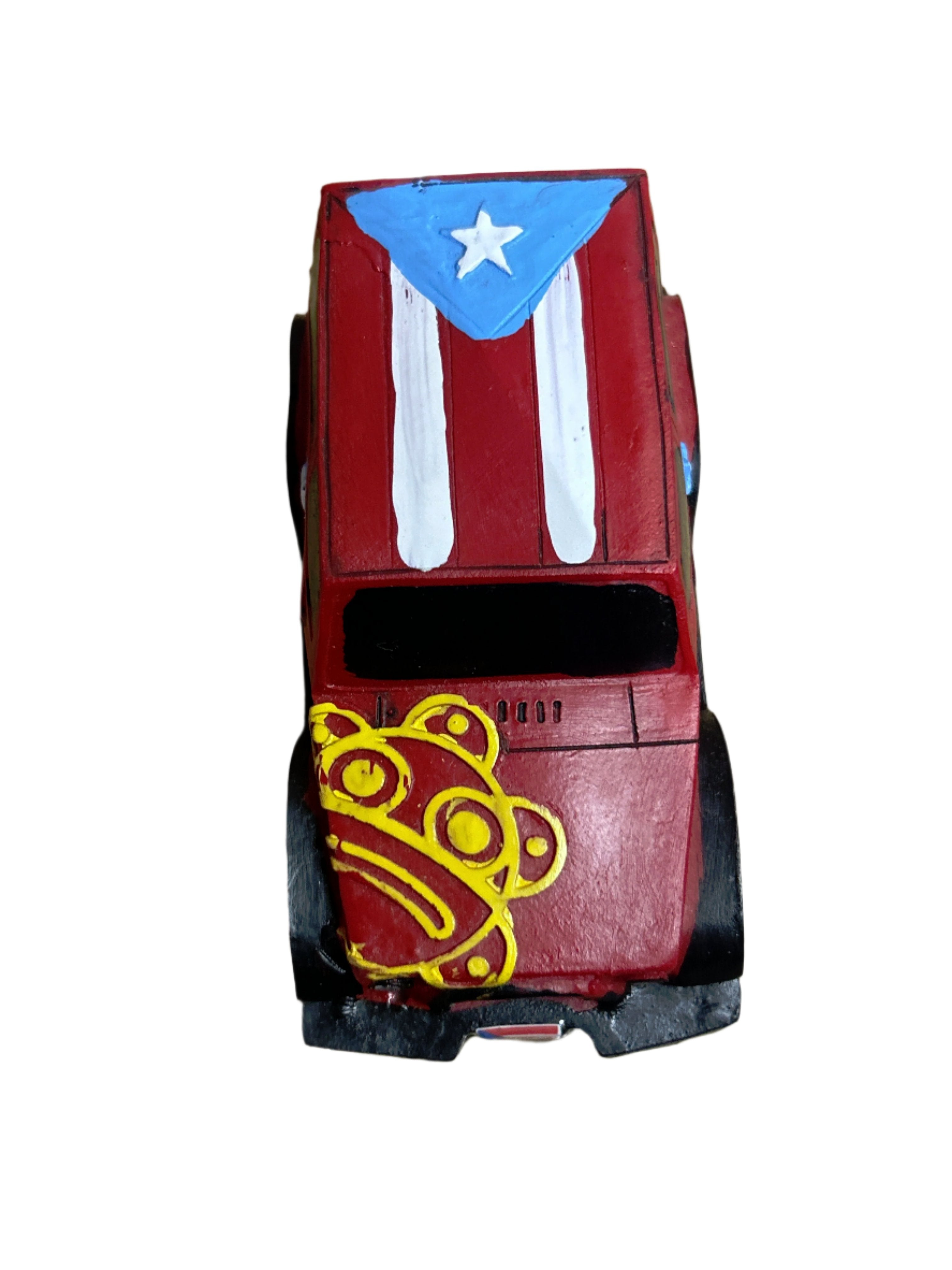 FIGURA DE JEEP CON BANDERA DE PUERTO RICO