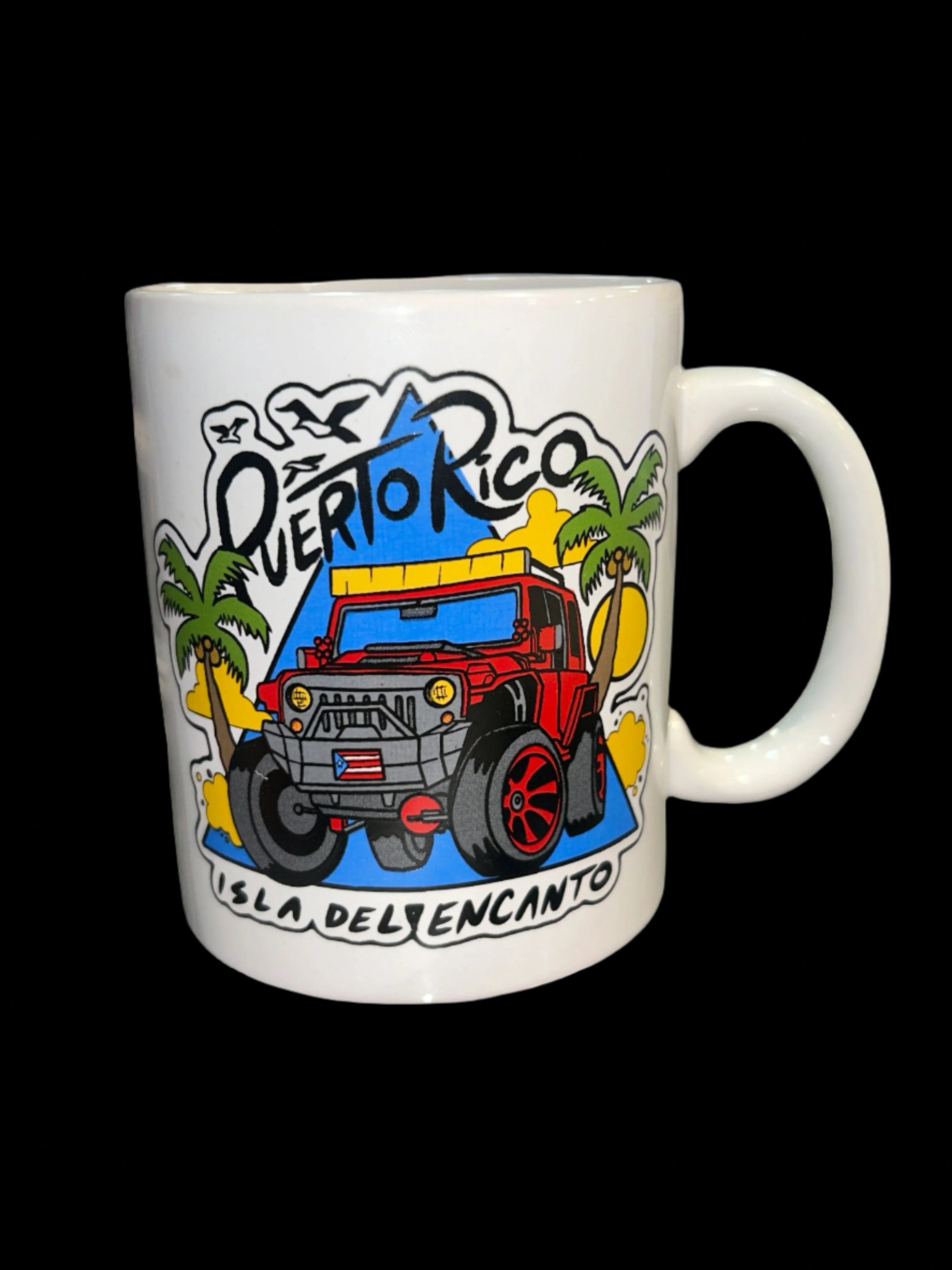 TAZA - PUERTO RICO JEEP STAMP W/PALMS