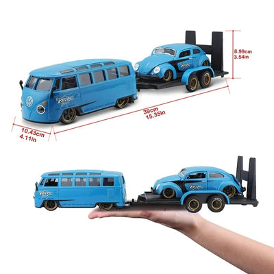 1/24 VOLKSWAGEN FURGONETA “SAMBA” / VOLKSWAGEN BEETLE - TRANSPORTE ELITE