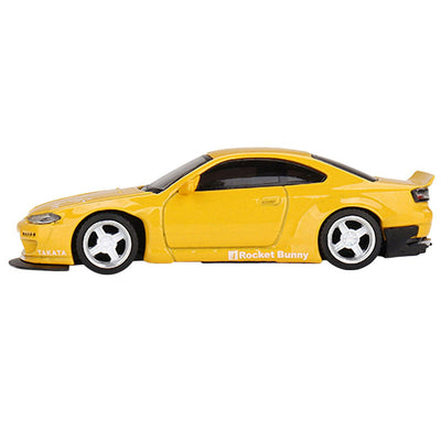 1/64 NISSAN SILVIA S15 RHD ROCKET BUNNY BRONCE AMARILLO