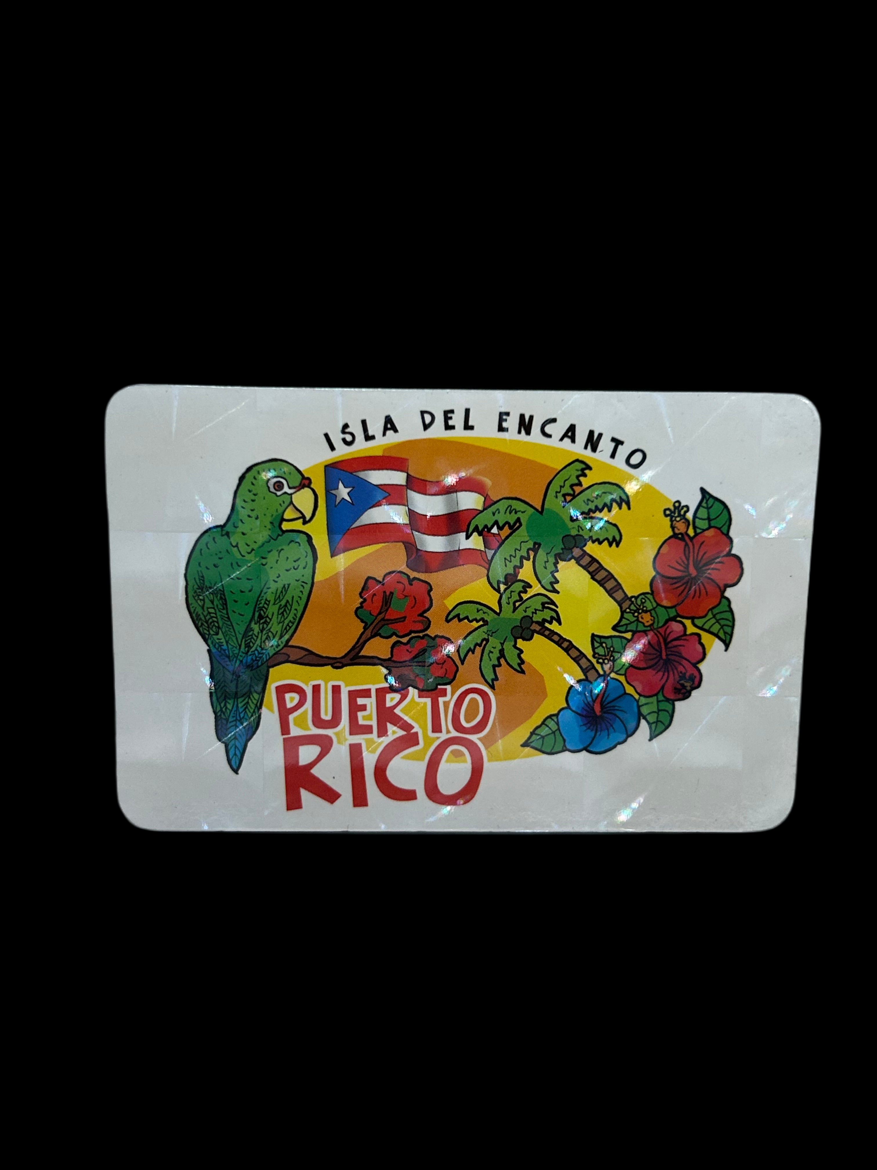 WHITE MAGNET WITH PUERTO RICO PAROT / ISLA DEL ENCANTO - MAGNETO NLANCON CON COTORRA DE PUERTO RICO