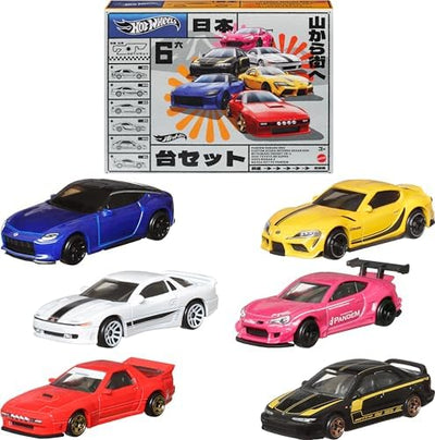 SET DE 6 PIEZAS CON TEMA CALLEJERO JAPONÉS HOTWHEELS A ESCALA 1/64
