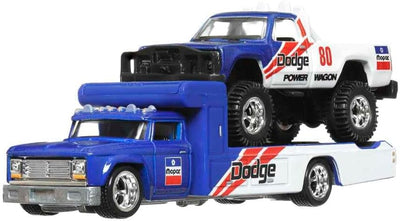 1/64 1980 DODGE MACHO POWER WAGON Y RETRO RIG - TRANSPORTE DE EQUIPO 