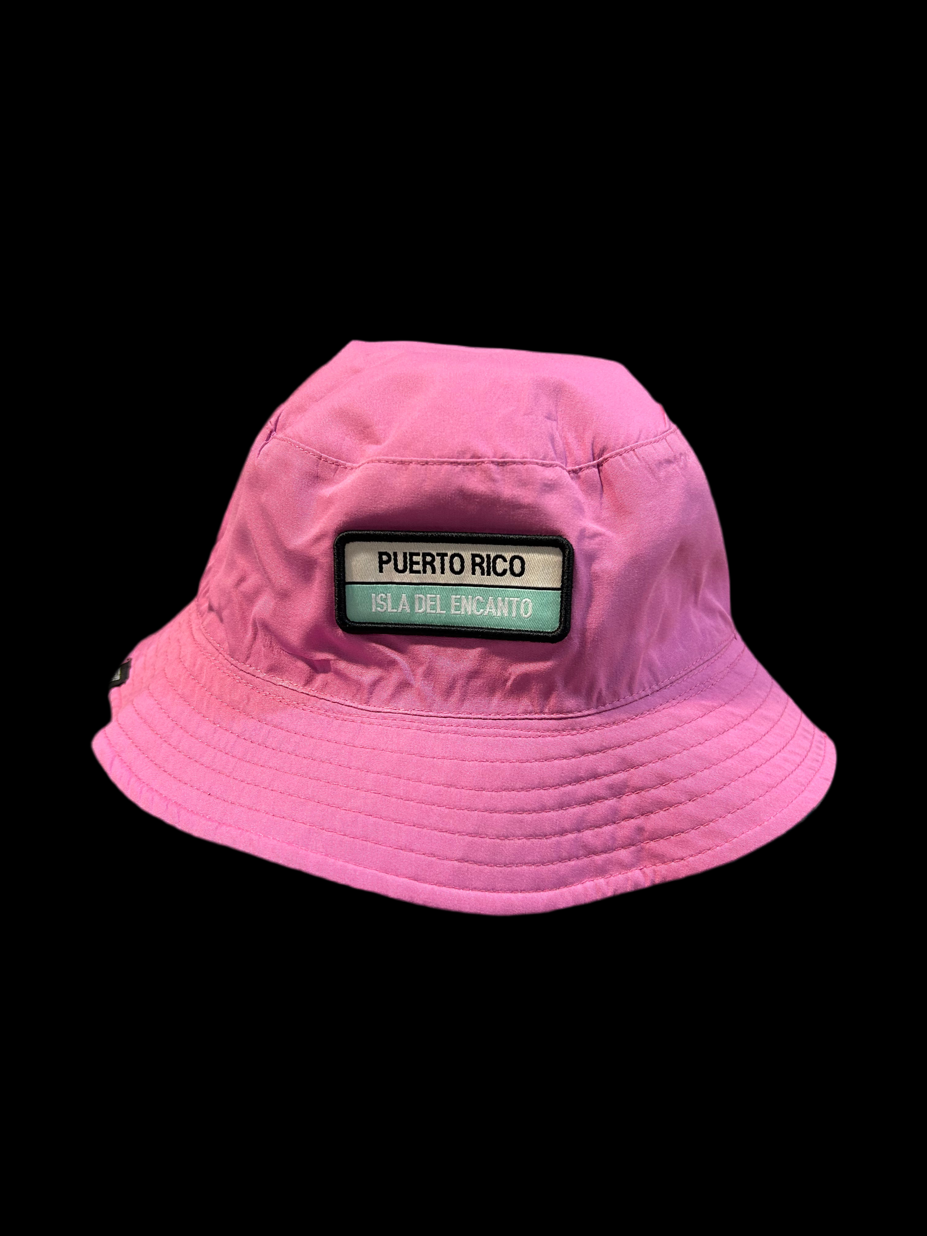 SOMBRERO REVERSIBLE DE PUERTO RICO- PUERTO RICO FLOWER BUCKET HAT REVERSIBLE PINK AND BLUE