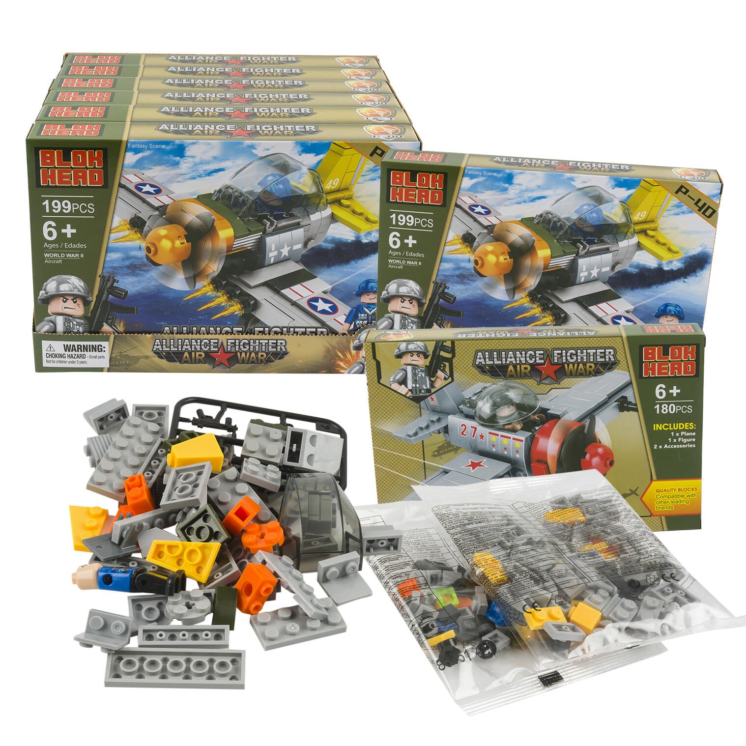 180 PCS BLOK HEAD ALLIANCE FIGHTER AIR WAR AIRCRAFT BUILDING BLOCK SET