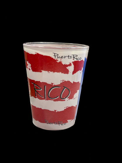 VASO DE CHUPITO DE 3" CON BANDERA DE PUERTO RICO