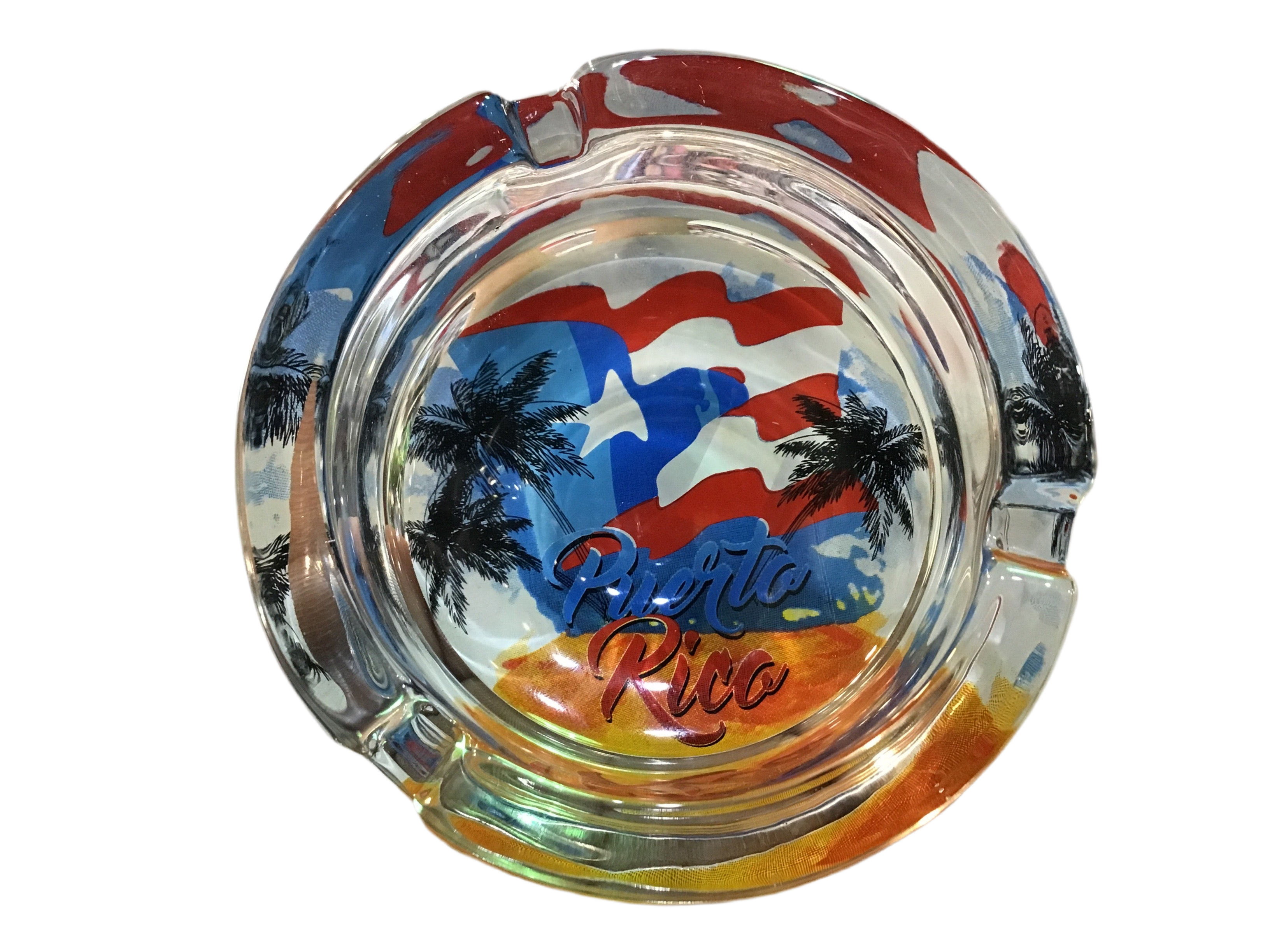 ASHTRAY PUERTO RICO FLAG- CENICERO BANDERA Y PLAYA DE PUERTO RICO