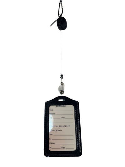 PORTA IDENTIFICACIÓN CON CLIP Y CORDÓN ELÁSTICO