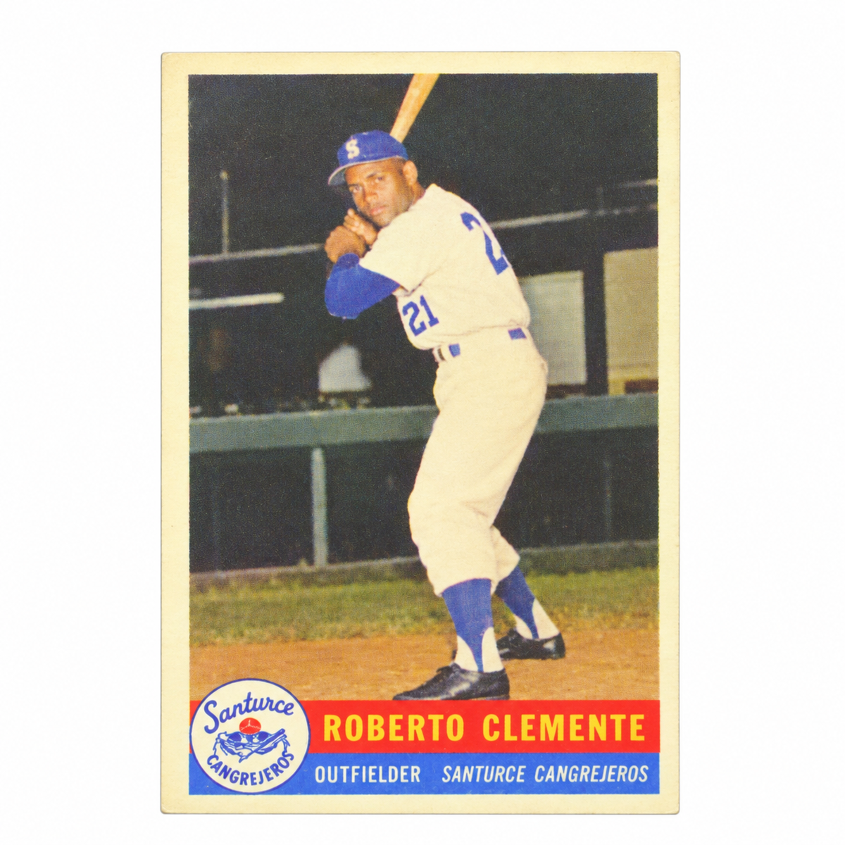 ROBERTO CLEMENTE BASEBALL CANGREJEROS DE SANTURCE   TRADING CARD / TARJETA DEPORTIVA ROBERTO CLEMENTE CANGREJEROS DE SANTURCE