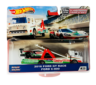 1/64 2016 FORD GT RACE FORD C-800 #20 - HOT WHEELS PREMIUM CAR CULTURE TEAM TRANSPORT