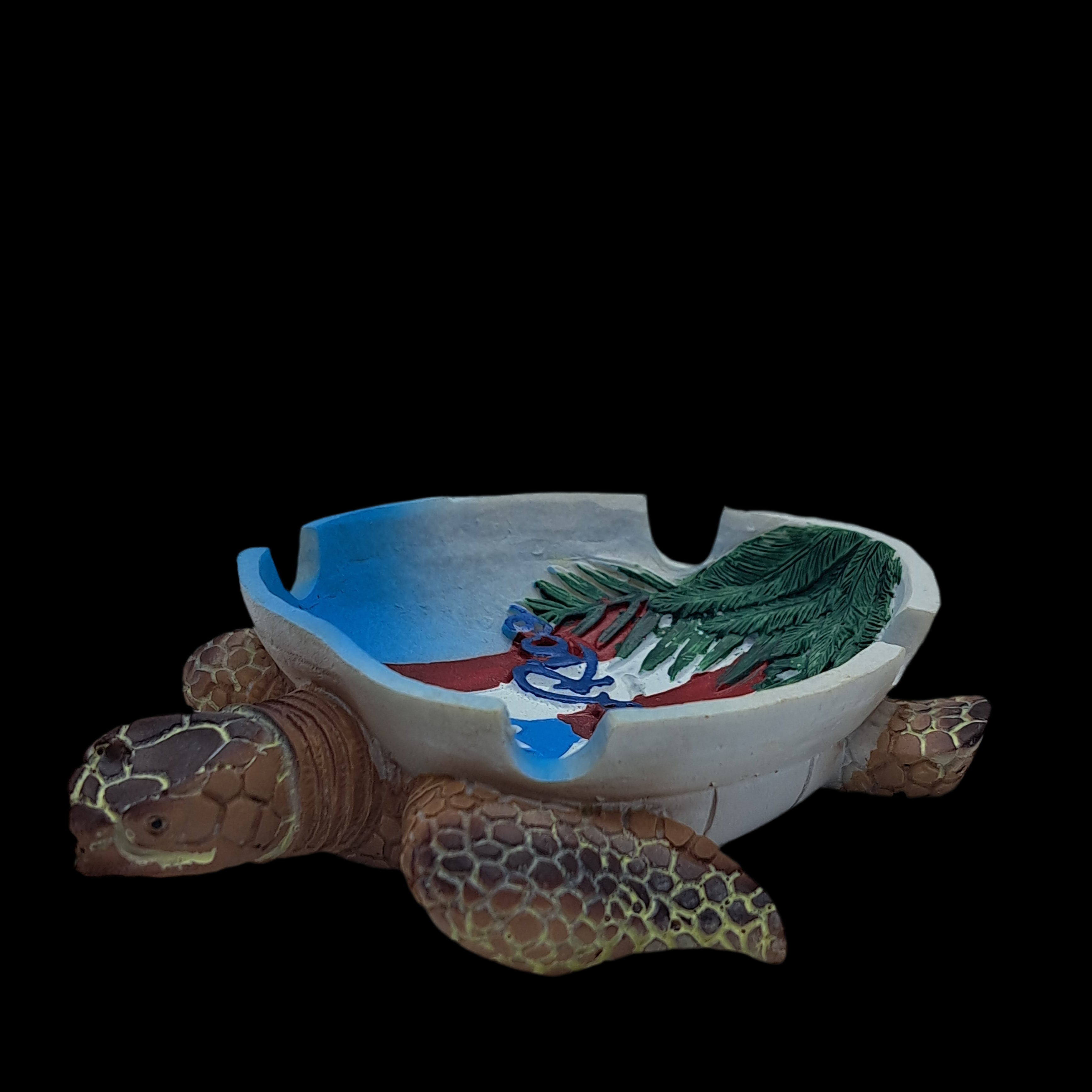 CENICERO DE TORTUGA BANDERA DE PUERTO RICO