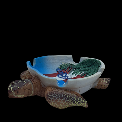 ASHTRAY PUERTO RICO FLAG TURTLE- CENICERO TORTUGA BANDERA DE PUERTO RICO