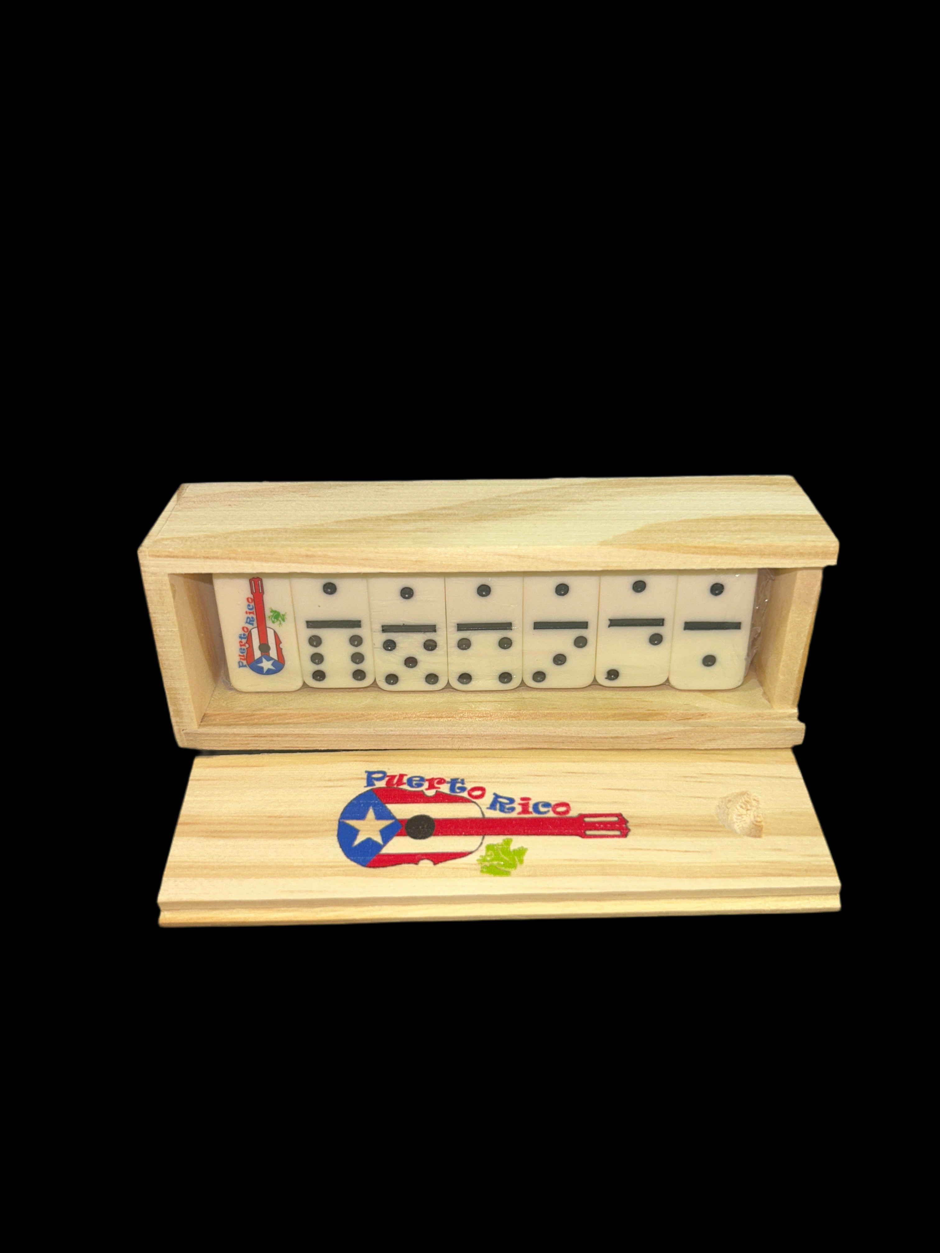 PUERTO RICO CUATRO WITH FLAG DOMINOES MINI - DOMINOS DE CUATRO CON BANDERA DE PUERTO RICO
