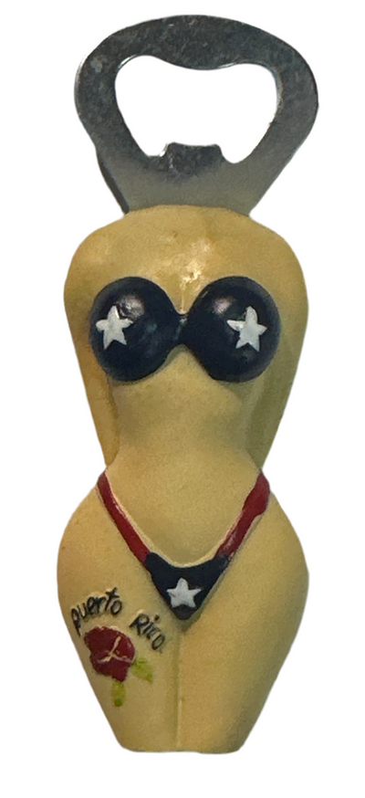IMÁN - ABREBOTELLAS BANDERA DE PUERTO RICO BIKINI
