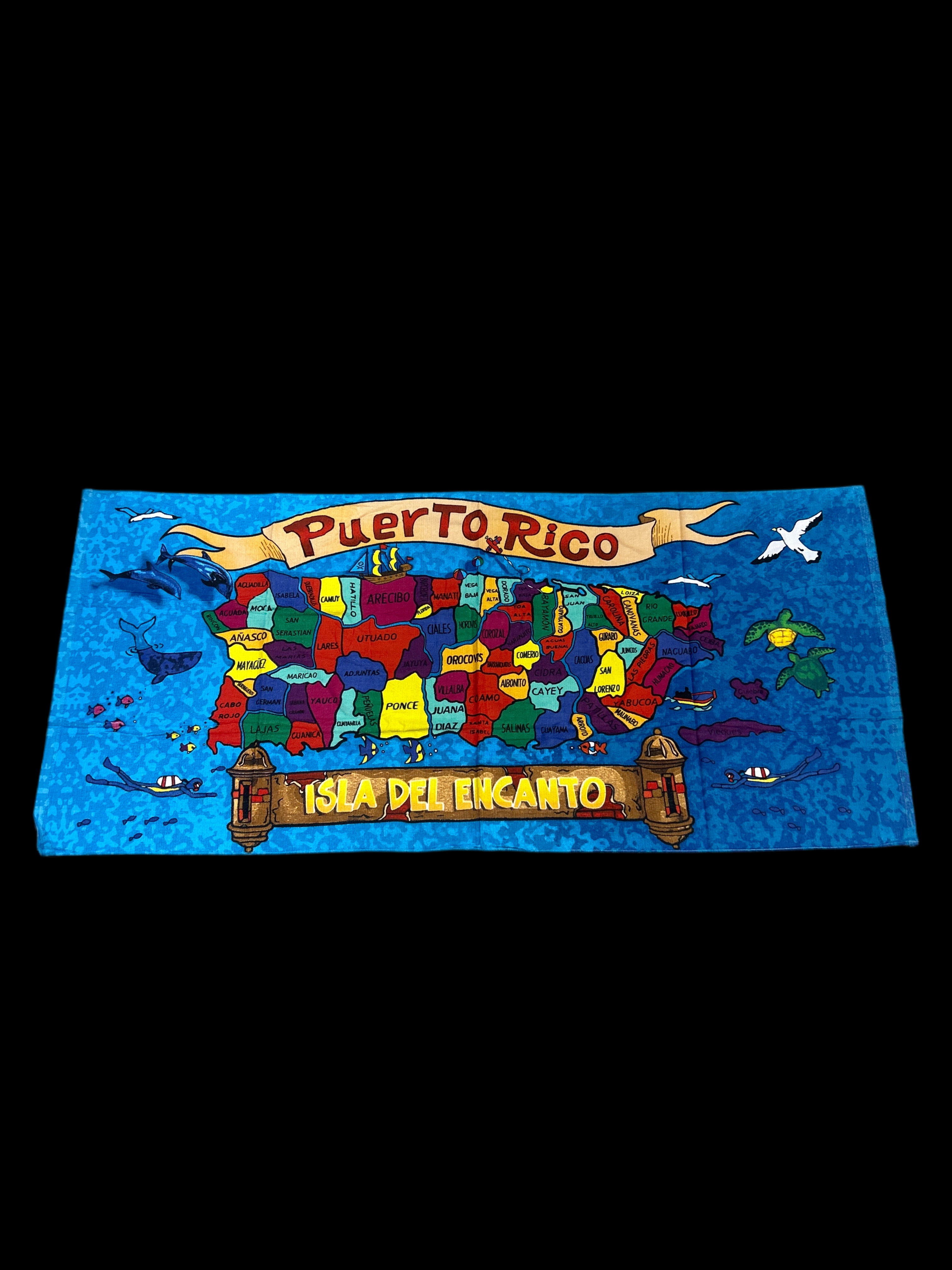 PUERTO RICO MAP BEACH TOWEL / TOALLA DE PLAYA MAPA DE PUERTO RICO