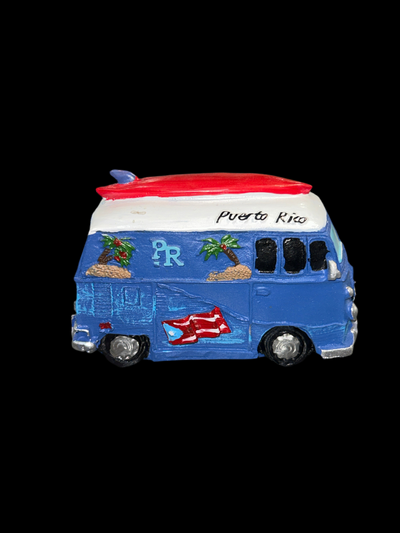FIGURA FURGONETA VOLKSWAGEN CON DISEÑO DE PUERTO RICO