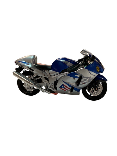1/12 MOTO SUZUKI GSX-R1300R HAYABUSA AZUL Y GRIS