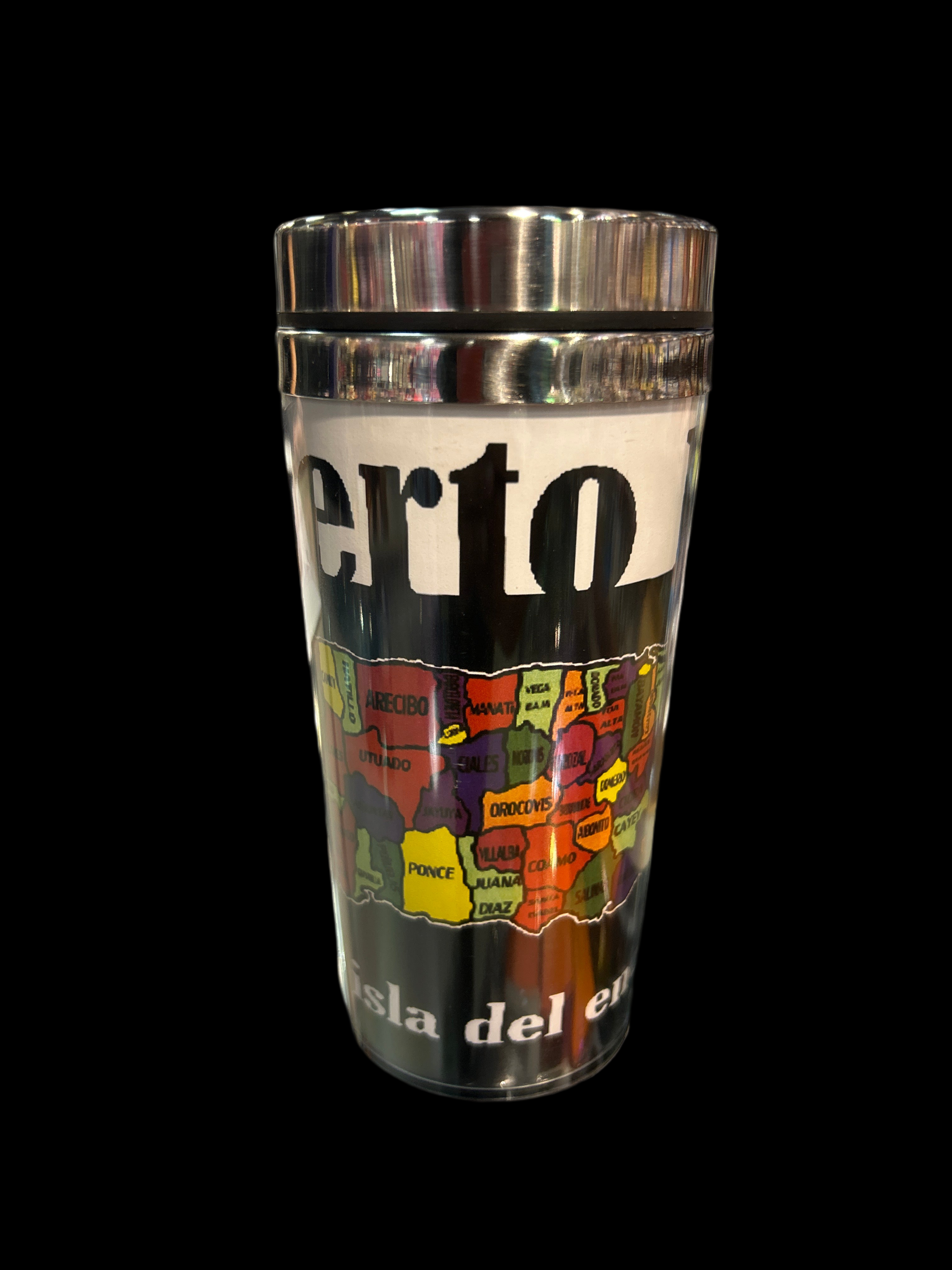 PUERTO RICO MAP THERMAL CUP WITH HANDLE - VASO TERMAL DE PUERTO RICO CON AGARRADERA