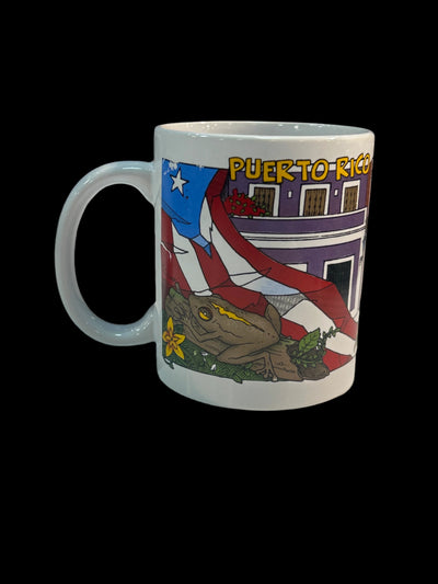 TAZA - COQUI Y AMAPOLA CON CALLES ANTIGUAS SAN JUAN