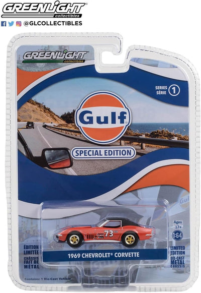 1/64 CHEVROLET CORVETTE 1969 N.º 73 NARANJA - GOLFO (EDICIÓN ESPECIAL)