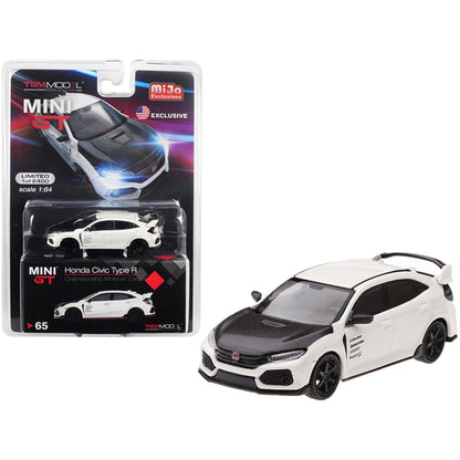 1/64 HONDA CIVIC TYPE R CHAMPIONSHIP WHITE W/CARBON - MINI GT