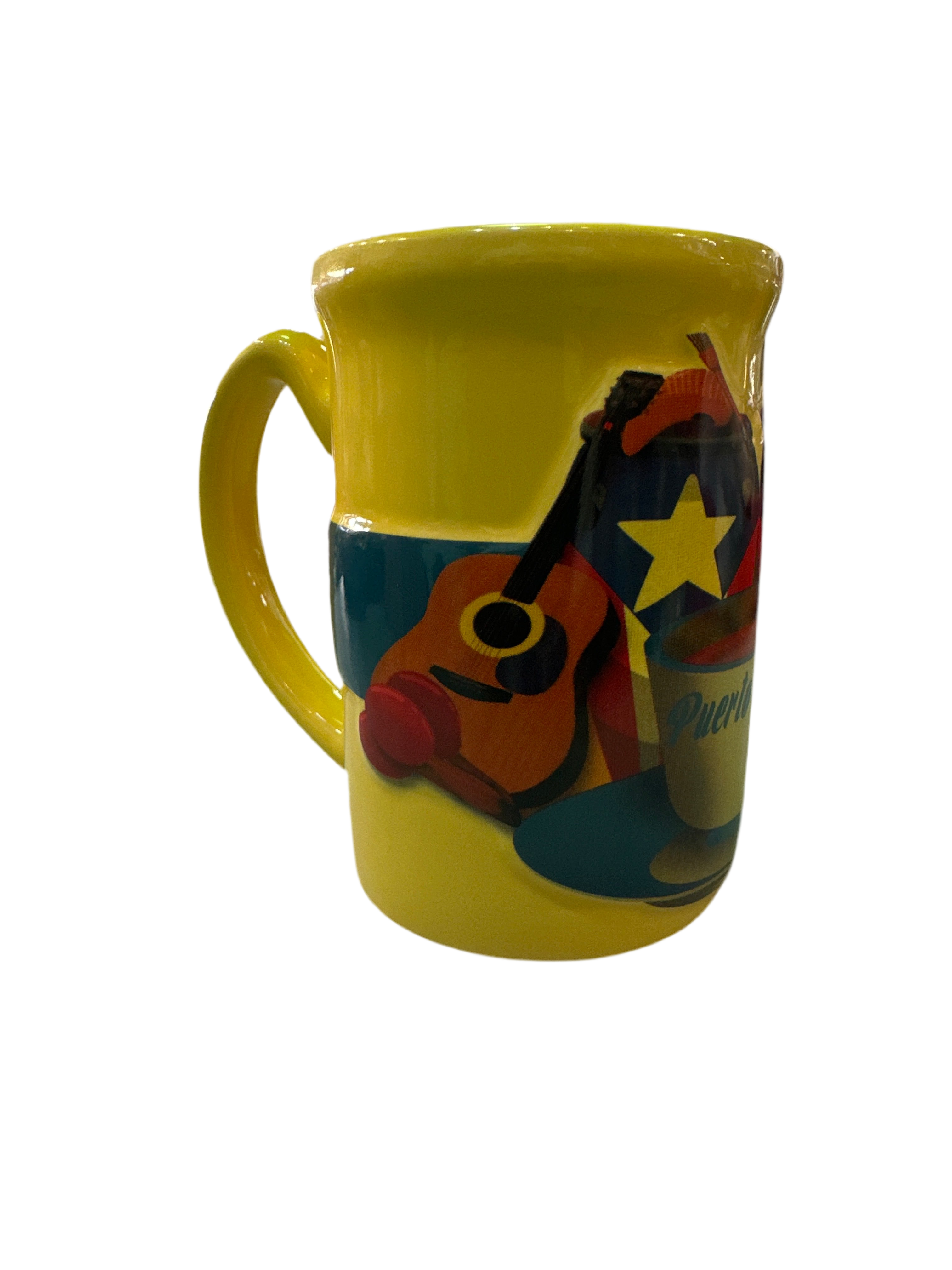 PUERTO RICO MUG INSTRUMENTS EMBOSSED - TAZA DE INSTRUMENTOS DE PUERTO RICO AL RELIEVE