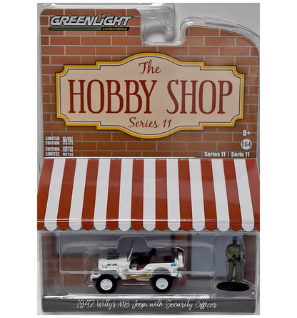 1/64 1942 WILLYS MB JEEP W/SECURITY OFFICER FIGURE - THE HOBBY SHOP SERIES 11
