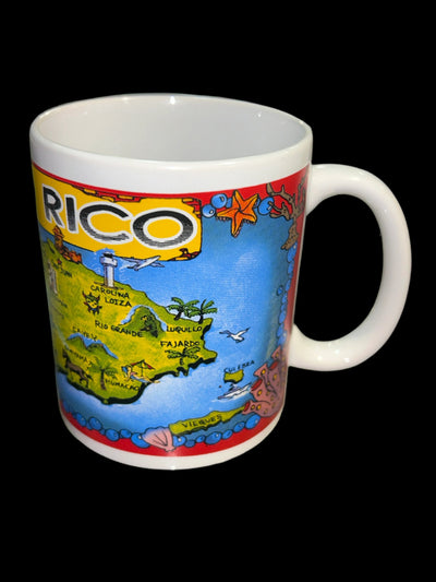 TAZA - MAPA DE PUERTO RICO CON PUEBLOS DE PR