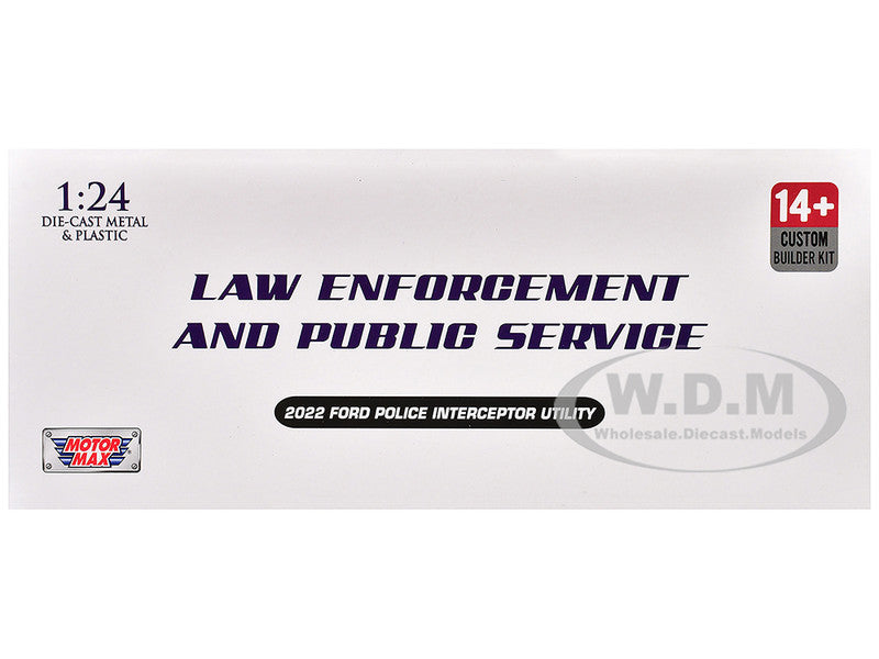 1/24 2022 FORD POLICE INTERCEPTOR WHITE BUILDER KIT - MOTOR MAX