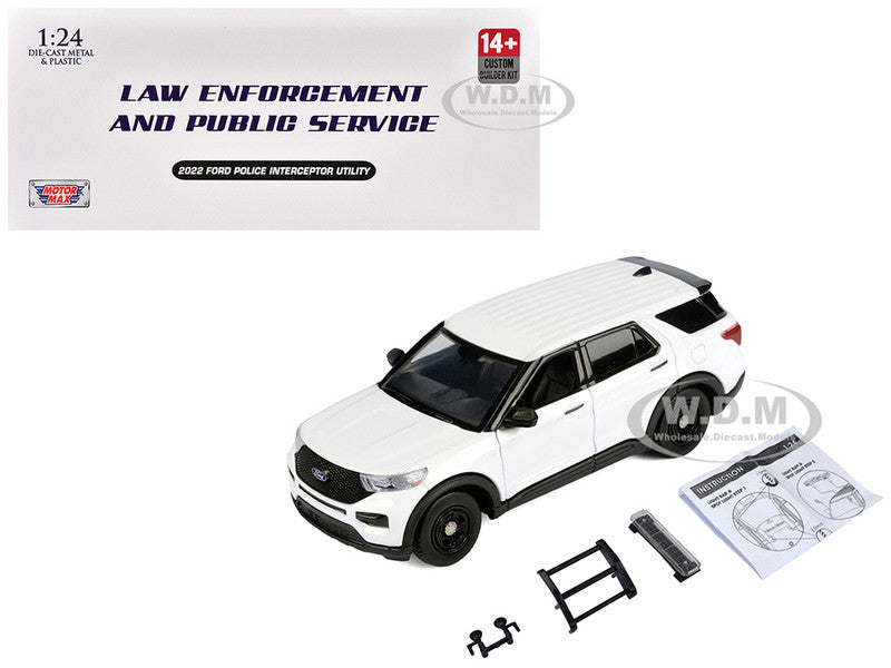 1/24 2022 FORD POLICE INTERCEPTOR WHITE BUILDER KIT - MOTOR MAX