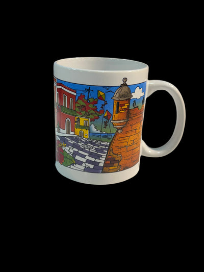 TAZA - COQUI Y AMAPOLA CON CALLES ANTIGUAS SAN JUAN