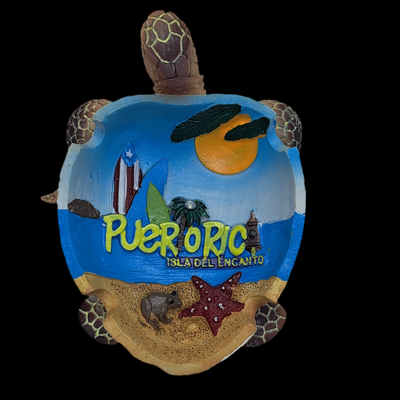 ASHTRAY PUERTO RICO BEACH TURTLE - CENICERO TORTUGA PLAYA PUERTO RICO