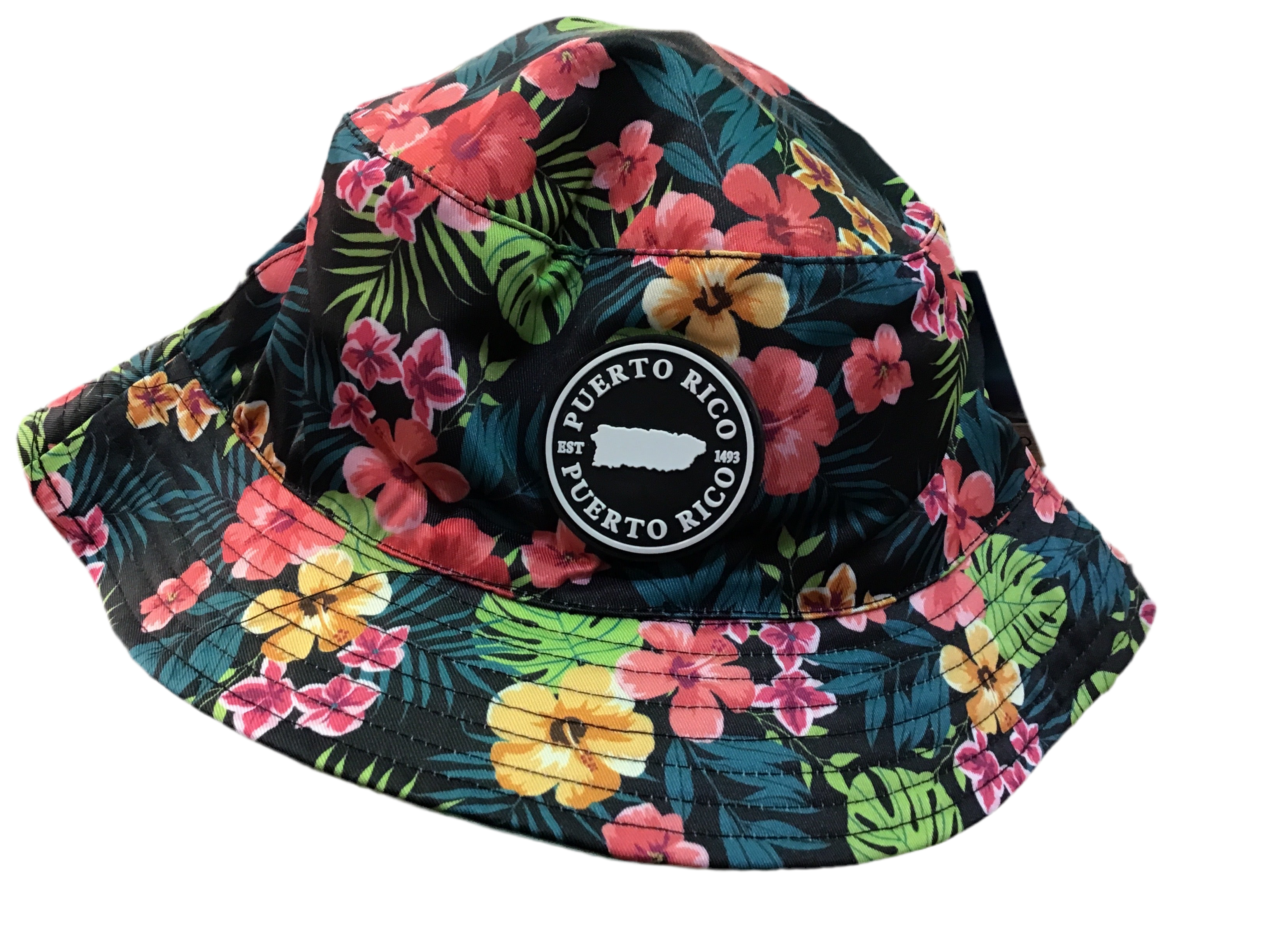 SOMBRERO REVERSIBLE DE PUERTO RICO- PUERTO RICO FLOWER BUCKET HAT REVERSIBLE