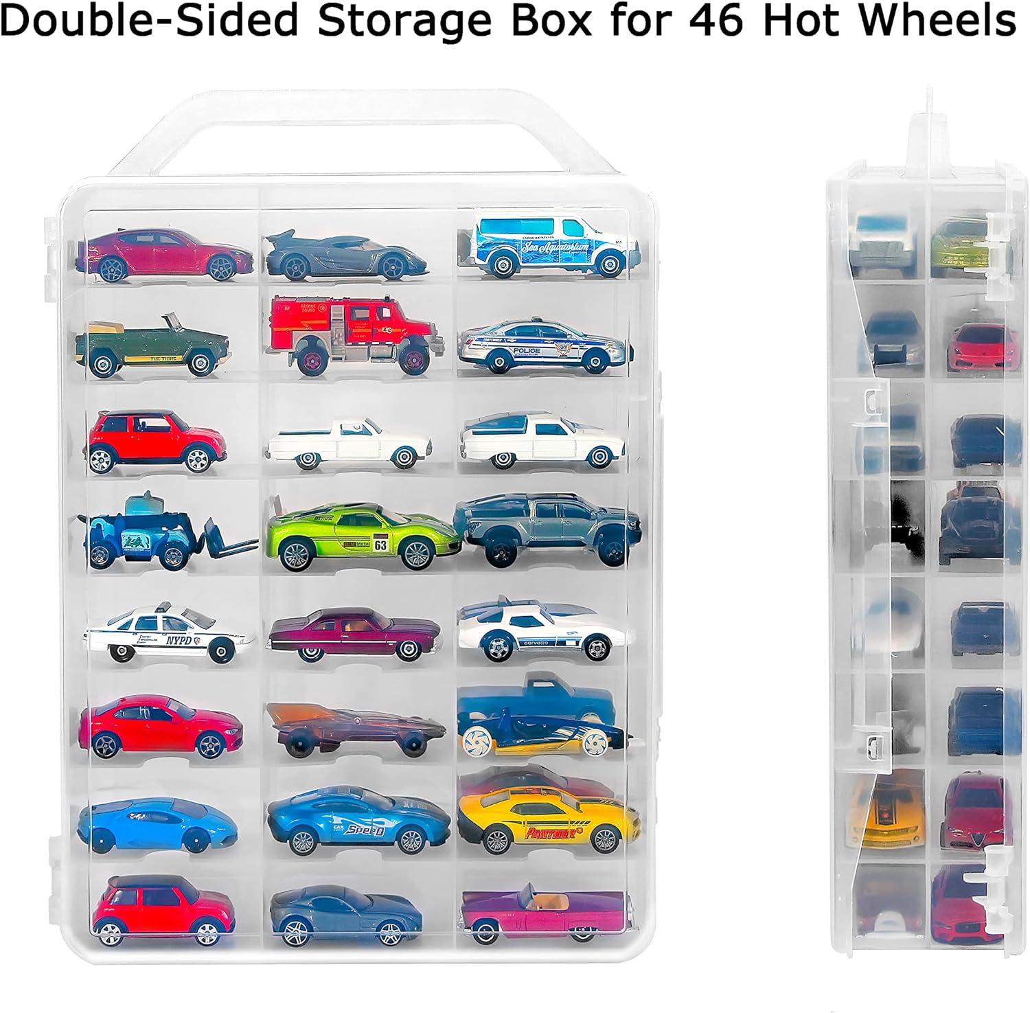 1/64 (MALETA) CAJA DE ALMACENAMIENTO PARA COCHES HOT WHEELS DE 48 PIEZAS