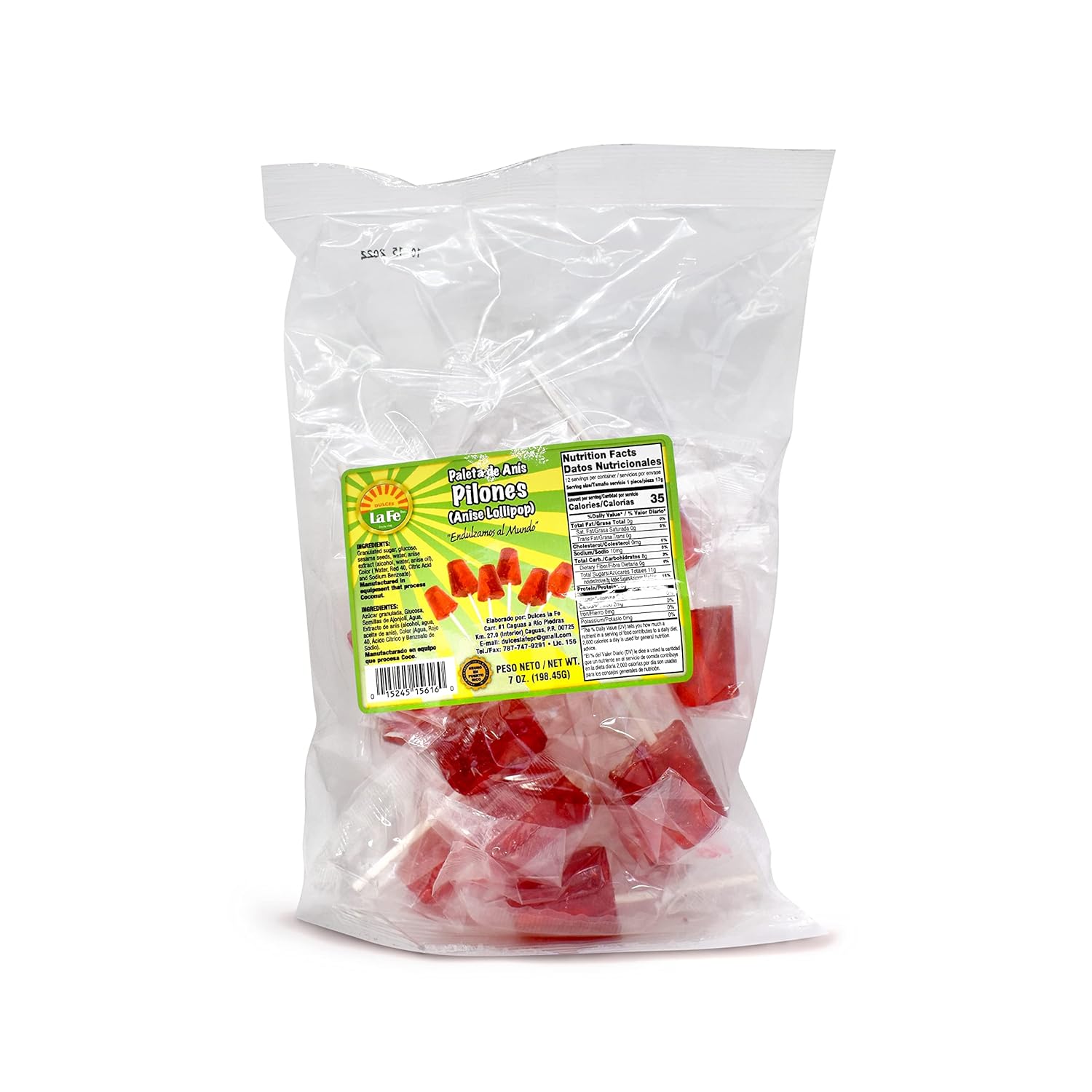 DULCE TIPICO PALETA DE ANIS PILONES (ANISE LOLLIPOP) - 10 PER PACK