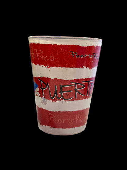 VASO DE CHUPITO DE 3" CON BANDERA DE PUERTO RICO